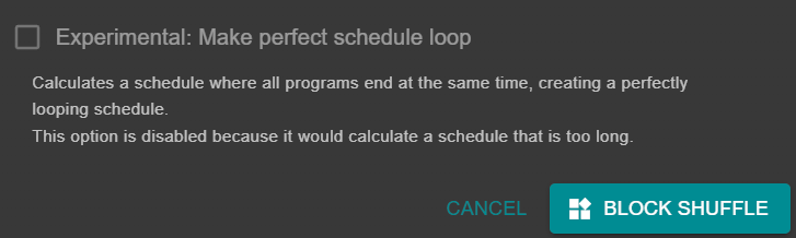 Block shuffle loop error